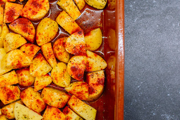 Roasted potatoes with tasty spices.