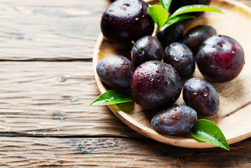 Sweet red plums