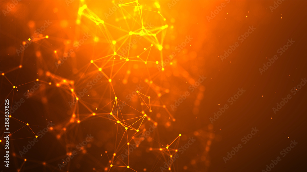 Poster abstract background dot and connect line for cyber technology futuristic and network connection conc