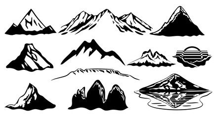 mountain vector set graphic clipart