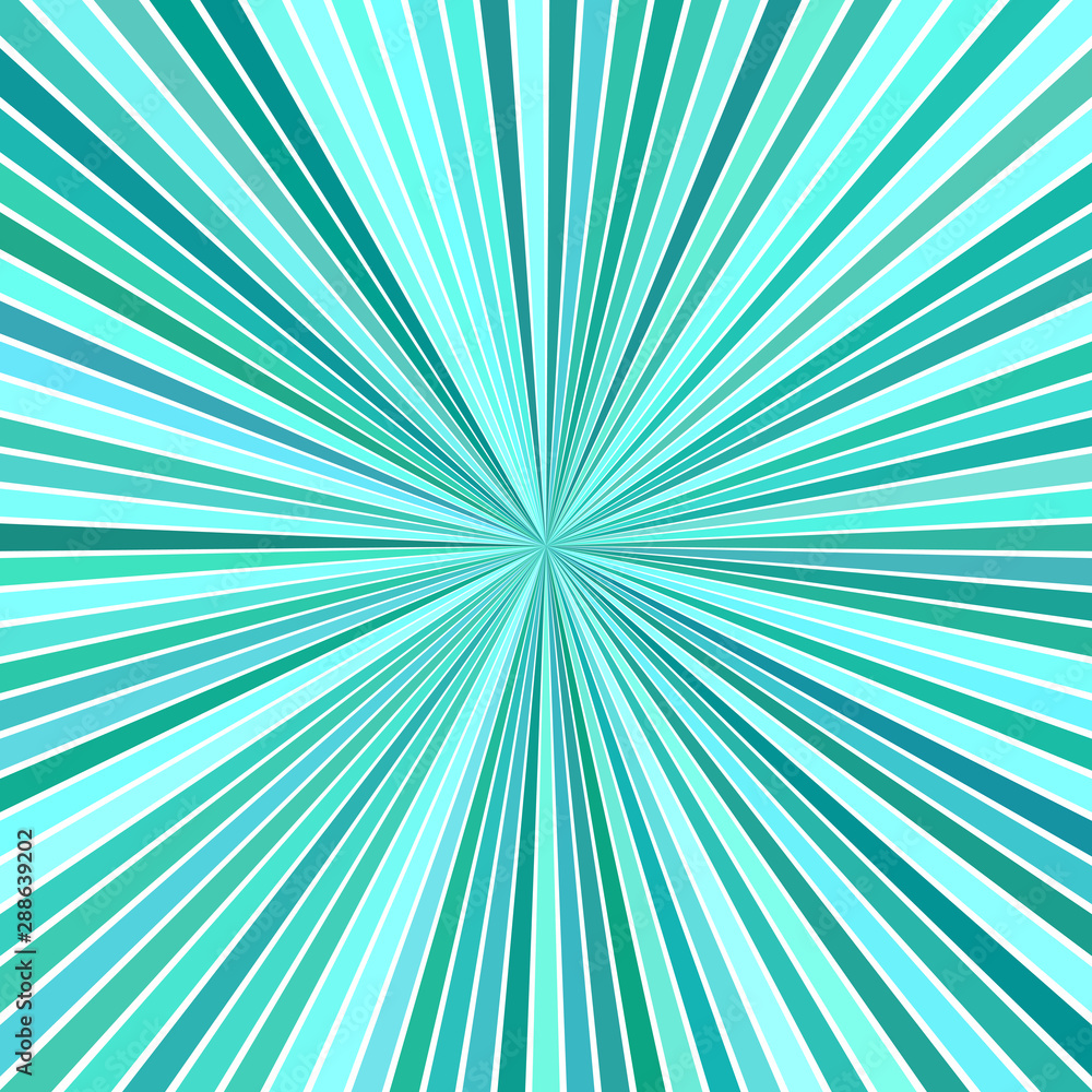 Poster turquoise psychedelic abstract starburst stripe background - vector explosion graphic design