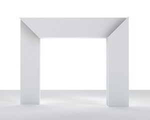 Blank White Gate Or Frame Element.