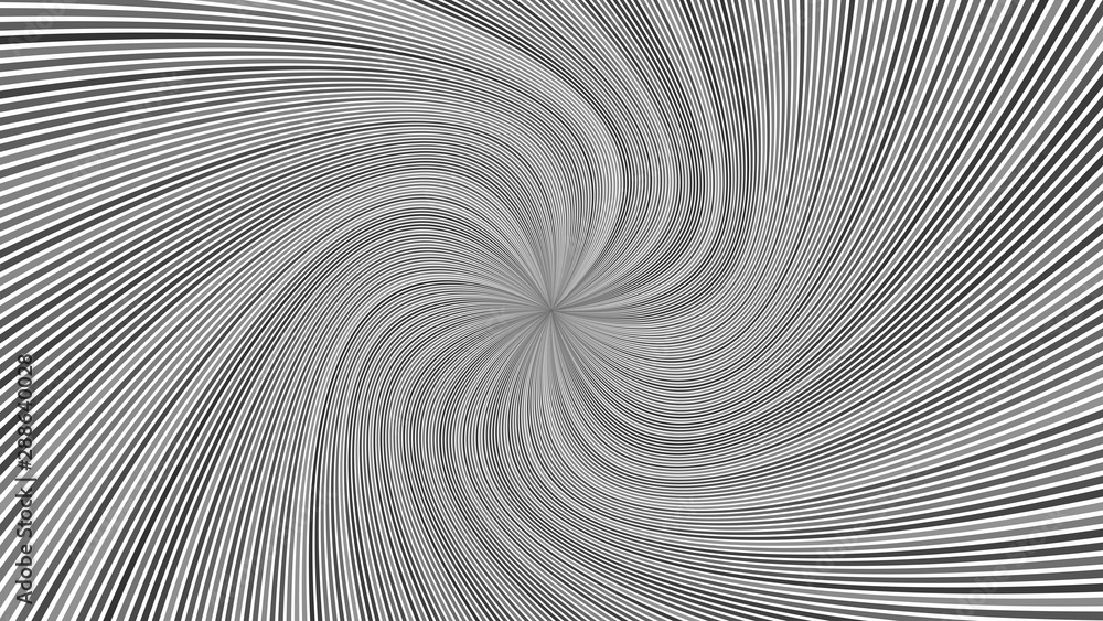 Aufkleber grey abstract psychedelic vortex background - vector illustration with curved rays