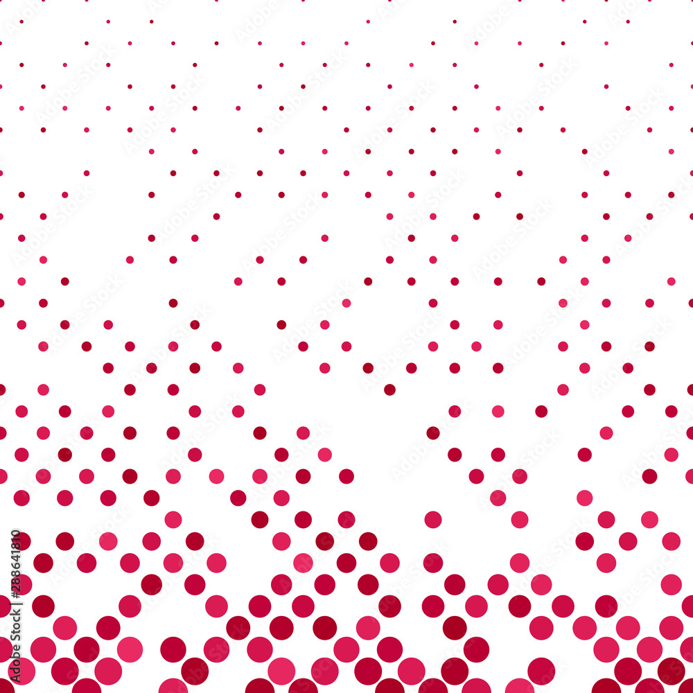 Poster Red abstract geometric circle pattern background - design with small dots