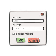 Vector Cartoon Password Dialog