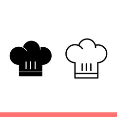 Chef hat icon set in flat isolated on white background, cook vector illustration for web site or mobile app