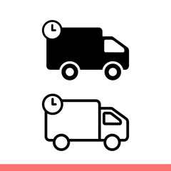 Shipping icon set in flat isolated on white background, delivery vector illustration for web site or mobile app