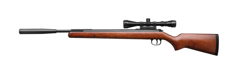 Air rifle isolated on white background. Pneumatic gun.