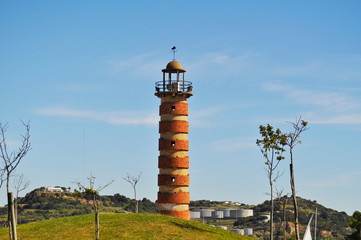 Mediterranean lighthouse in Lisbon, Portugal