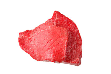 Beef steak isolated on white background.
