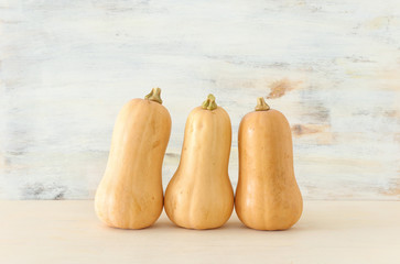 holidays Halloween image. pumpkin over wooden white table