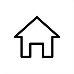 Home Icon with flat line style icon for web site design, logo, app, UI isolated on white background