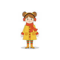 Vector illustration of cute  girl isolated on white background. Cartoon little girl can use for kids decor, print, card, sticker kit, interior design