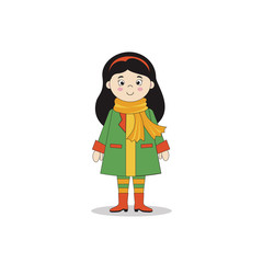 Vector illustration of cute  girl isolated on white background. Cartoon little girl can use for kids decor, print, card, sticker kit, interior design
