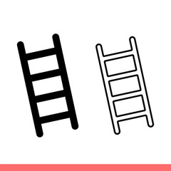 Ladder icon set in flat isolated on white background, stairs vector illustration for web site or mobile app
