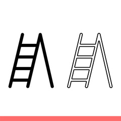 Ladder icon set in flat isolated on white background, stairs vector illustration for web site or mobile app