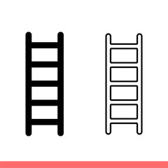 Ladder icon set in flat isolated on white background, stairs vector illustration for web site or mobile app