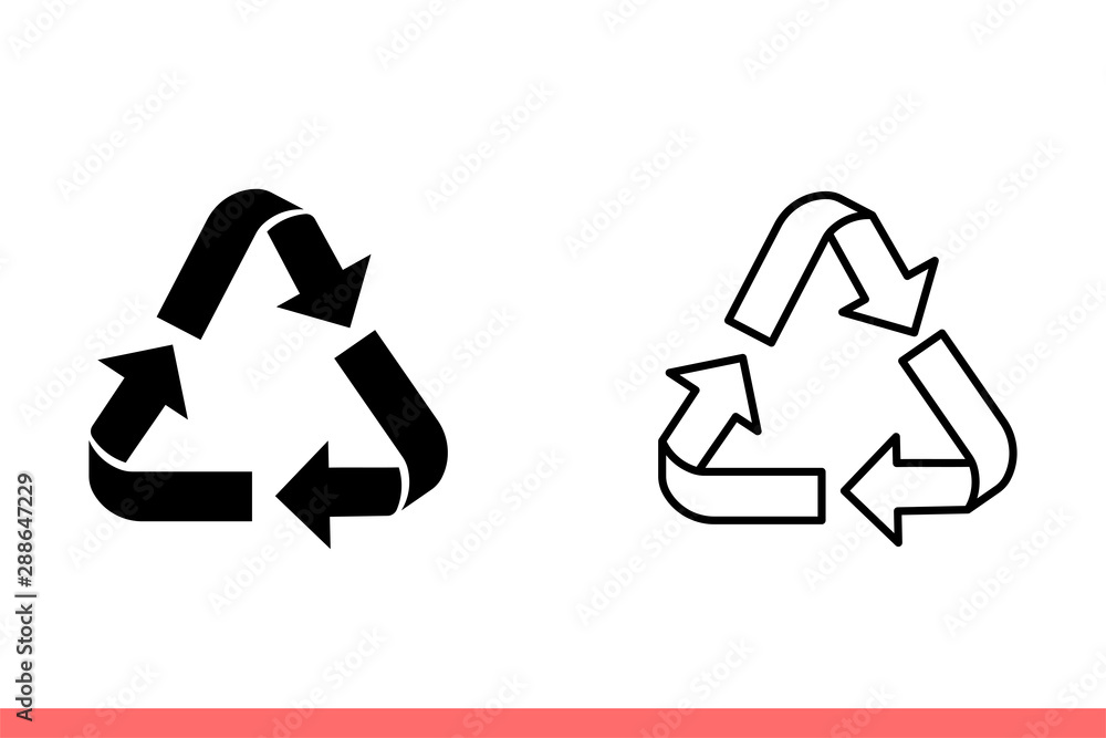 Poster recycle icon set in flat isolated on white background, environment vector illustration for web site 