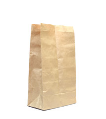 Paper bags on white background