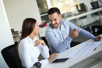 Business people having fun in modern office