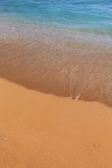 Idyllic tropical sand beach and wawe