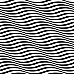 Wavy lines seamless geometric pattern. Curved stripes background