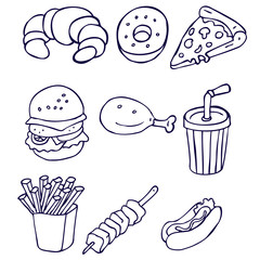 breakfast, doodle vector