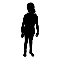 vector, isolated, child silhouette, girl stands