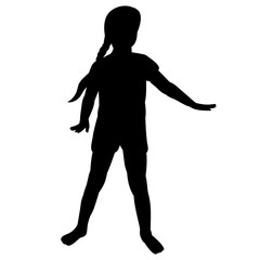 black silhouette of a child, little girl