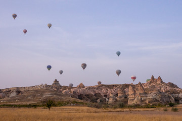 Panoramic view of Cappadocia, Cappadocia is one of the best places to fly with hot air balloons.