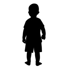 vector, isolated, black silhouette of a child, boy
