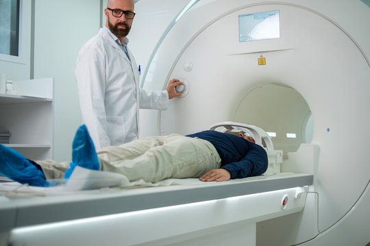 Patient visiting MRI procedure in a hospital