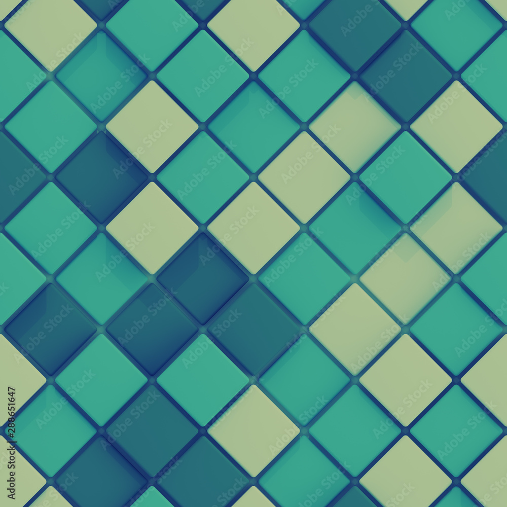 Poster seamless pattern of rhombs 3d render