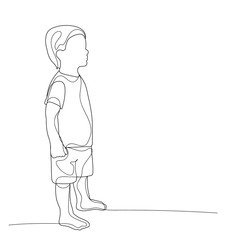  isolated, sketch with lines child, boy