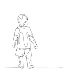 sketch with lines child, boy stands