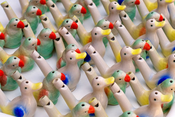 ceramic figure bird sets of whistles, ceramic souvenirs for children