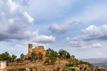 Picturesque View of Mazzarino Medieval Castle, Caltanissetta, Sicily, Italy, Europe