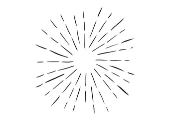 Obraz premium Set of light rays. Hand Drawing style.