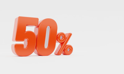 50% 3d rendering Design illustration. advertising banners, posters flyers promotional items.