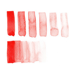 Red watercolor brush strokes, gradient on white background. Copy space for text.