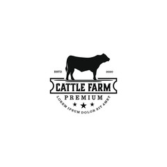 Cattle farm logo design - angus cow farm