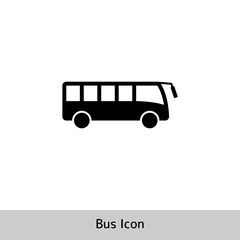 Bus icon. simple silhouette illustration