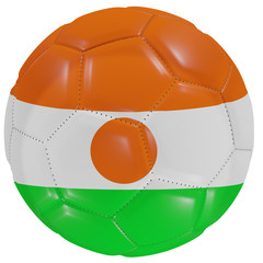 Fototapeta premium Niger flag on a soccer ball