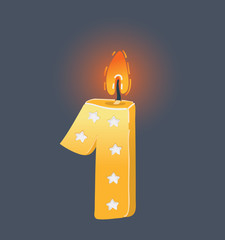 Birthday candle on dark