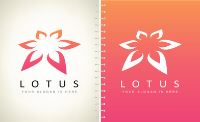 Lotus flower logo vector. Logo flower design vector illustration. 