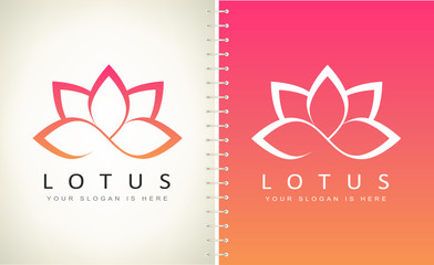 Lotus flower logo vector. Logo flower design vector illustration.  - obrazy, fototapety, plakaty