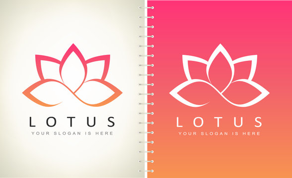 Lotus flower logo vector. Logo flower design vector illustration. 