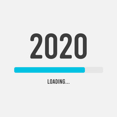 2019 to 2020 loading bar - 2020 Happy New Year Background - Vector