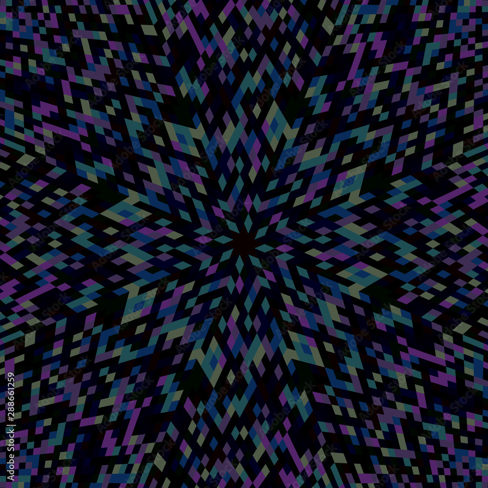 Poster dynamic tiled pattern mosaic background - colorful hypnotic abstract vector graphic from geometrical