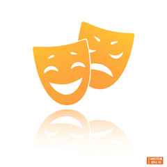 Icon of a sad and smiling mask.